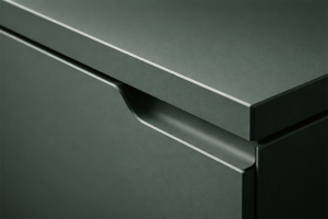 Елегантна кухненска вратичка от боядисан матов МДФ с вградена (фрезована) дръжка