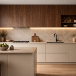 Модерна кухня с тъмни акценти