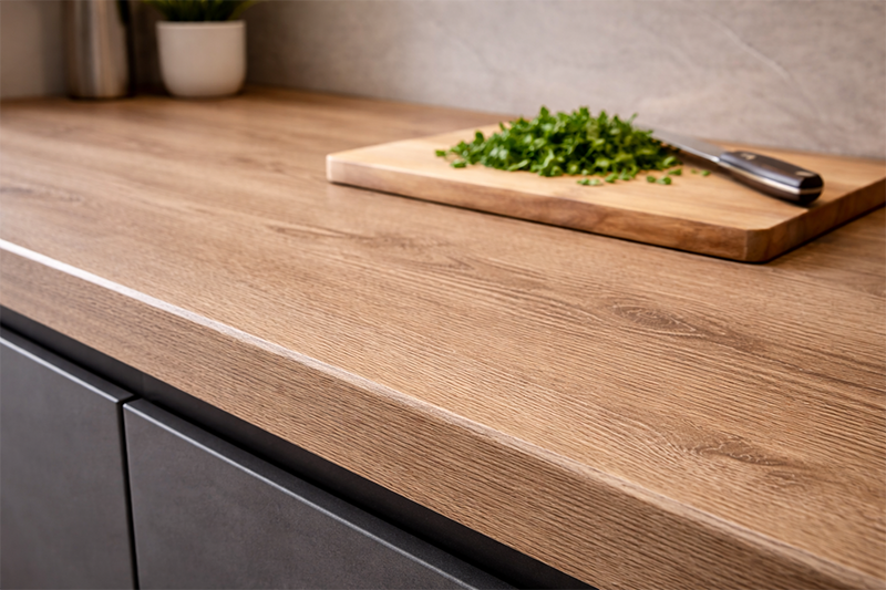 Плот за кухня от ПДЧ в дървесен тон